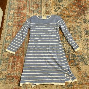 Sail to Sable blue and white striped cotton dress